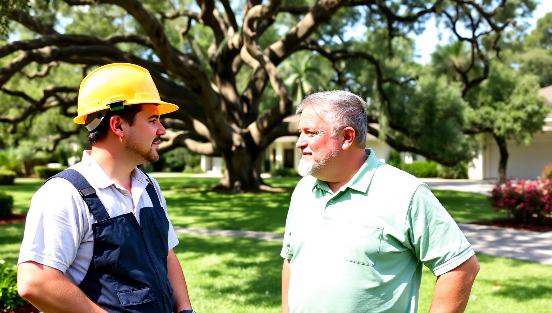 ISA certified arborist consulting on a property in Tallahassee, FL